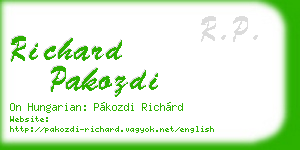 richard pakozdi business card